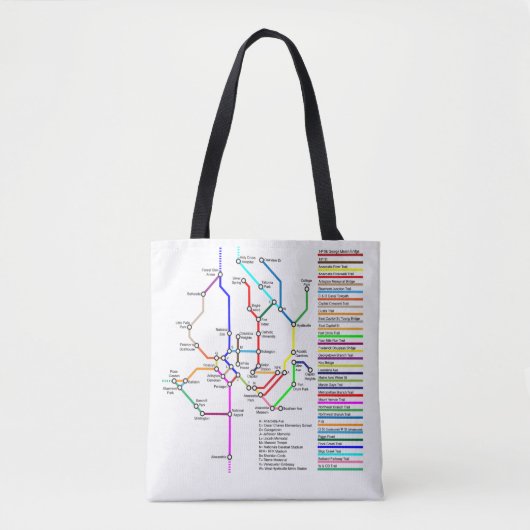 Washington DC Bike Map Canvas tas (Voorkant)