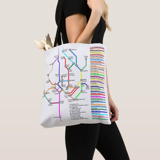Washington DC Bike Map Canvas tas (Dichtbij)
