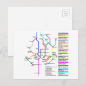 Washington DC Bike Map Postcard Briefkaart (Voorkant / Achterkant)