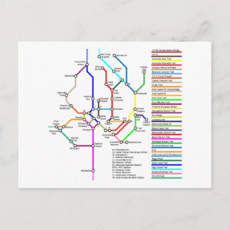 Washington DC Bike Map Postcard Briefkaart