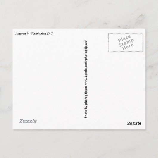 Washington DC-Briefkaart Briefkaart (Achterkant)