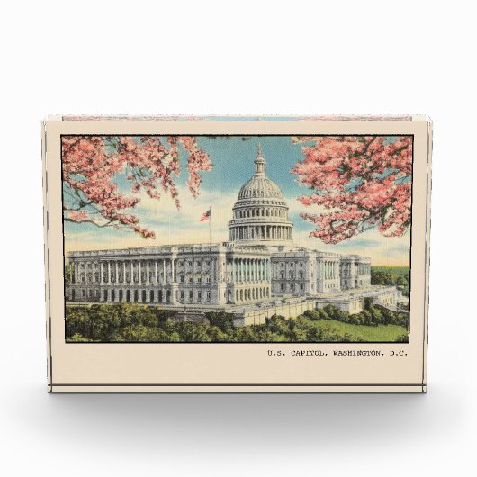 Washington DC Briefkaart US Capitol Cherry Blossom Fotoblokken (Voorkant)