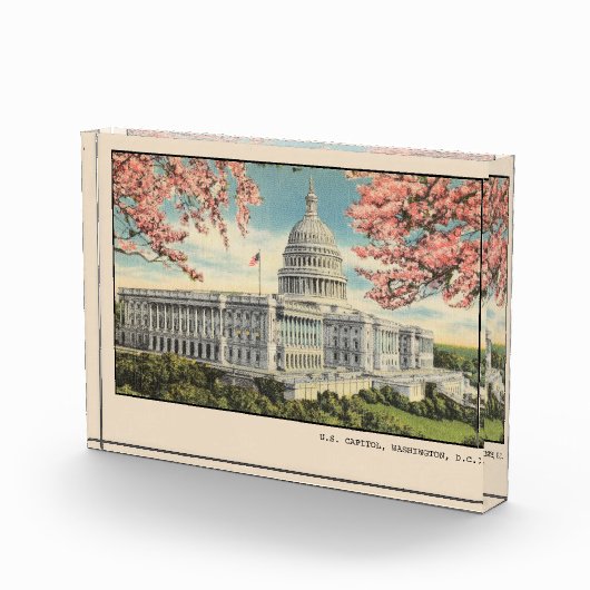 Washington DC Briefkaart US Capitol Cherry Blossom Fotoblokken (Rechts)