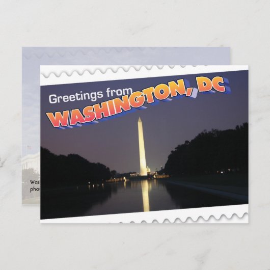 Washington DC briefkaart Washington Monument (Voorkant / Achterkant)