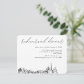 Washington DC Bruiloft Elegant repetitie diner Informatiekaartje (Staand voorkant)