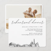 Washington DC Bruiloft Elegant repetitie diner Informatiekaartje (Voorkant / Achterkant)