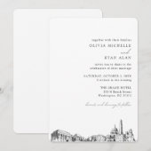 Washington DC Bruiloft Elegante Skyline uitnodigin Kaart (Voorkant / Achterkant)