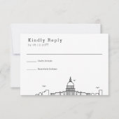 Washington DC bruiloft | Gestileerde Skyline RSVP (Voorkant)