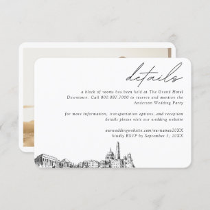 Washington DC Bruiloft Hotel Kamer Blok Details Informatiekaartje