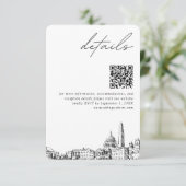 Washington DC Bruiloft Moderne Details QR Code Informatiekaartje (Staand voorkant)