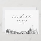 Washington DC Bruiloft Save the Date Modern Kaart (Voorkant)