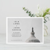 Washington DC Bruiloft Save the Date Uitnodiging (Staand voorkant)