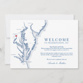 Washington DC bruiloft welkom en route Bedankkaart (Voorkant)