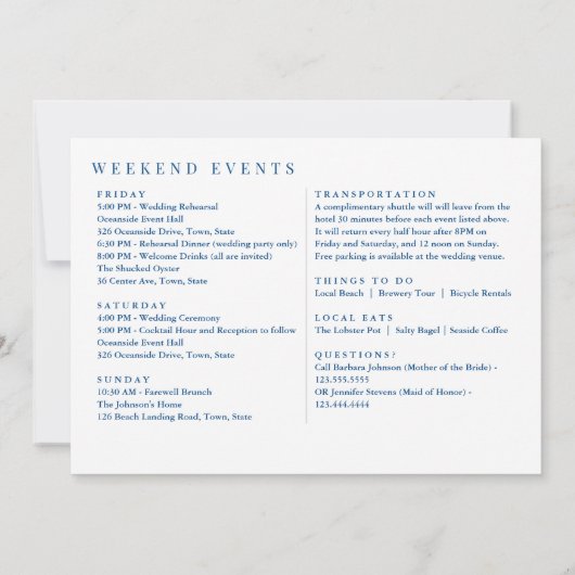 Washington DC bruiloft welkom en route Bedankkaart (Achterkant)