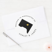Washington DC Bruiloft Welkom Sticker Label, Hoofd (Envelop)