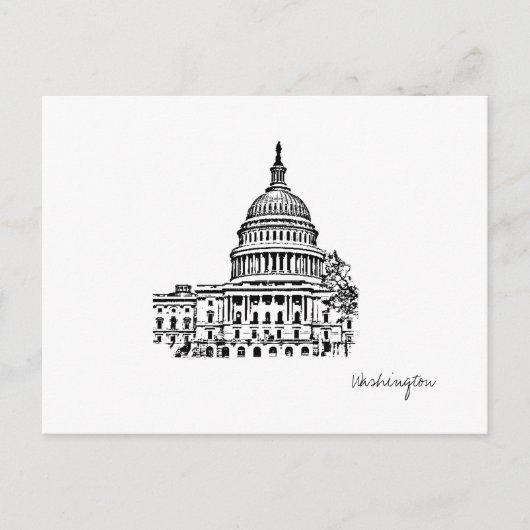 Washington DC Capitol Briefkaart VS (Voorkant)