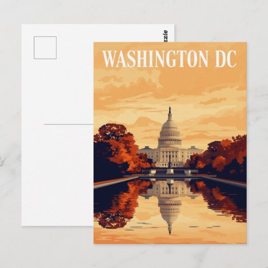 Washington DC Capitol Building Briefkaart (Voorkant / Achterkant)
