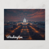 Washington DC Capitol Building Night Briefkaart (Voorkant)