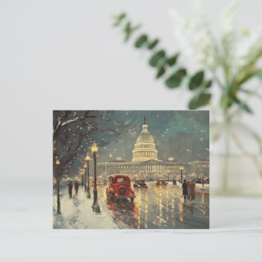 Washington DC Capitol Building Retro kaart (Staand voorkant)