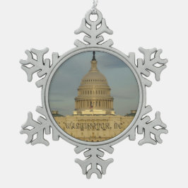 Washington, DC Capitol Building Tin Sneeuwvlok Ornament