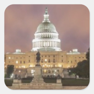 Washington DC, Capitol Building Vierkante Sticker