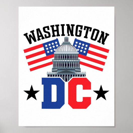 Washington DC Capitol Hill American Flag Usa Pride Poster (Voorkant)