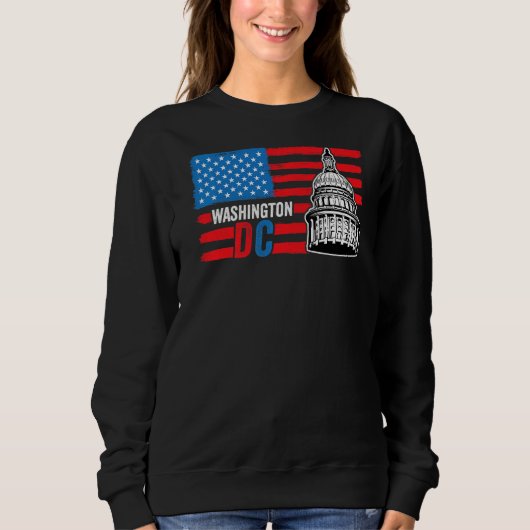 Washington DC Capitol Hill American Flag Usa Pride Trui (Voorkant)
