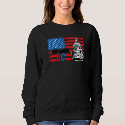 Washington DC Capitol Hill American Flag Usa Pride Trui (Voorkant)