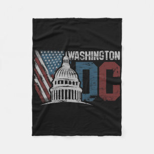 Washington DC Capitol Hill USA Vlag Souvenir Desig Fleece Deken