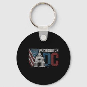 Washington DC Capitol Hill USA Vlag Souvenir Desig Sleutelhanger