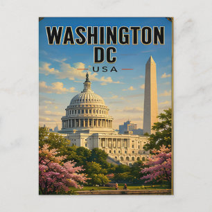 🟡 Washington DC Capitol Lente Reis Cadeau Briefkaart