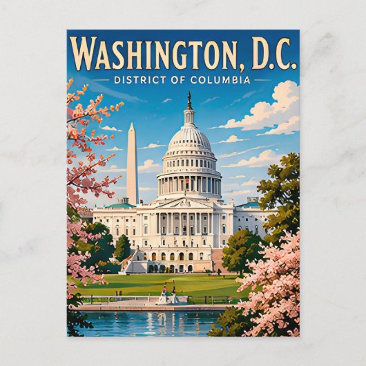 🏛️ Washington DC Capitol Reis Herinnering Briefkaart (Voorkant)