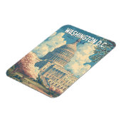Washington DC Capitol Reis Kunst Vintage Magneet (Linkerzijde)