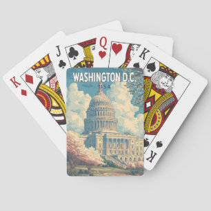 Washington DC Capitol Reis Kunst Vintage Pokerkaarten