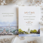 Washington DC Capitol Wedding Save the Date Kaart