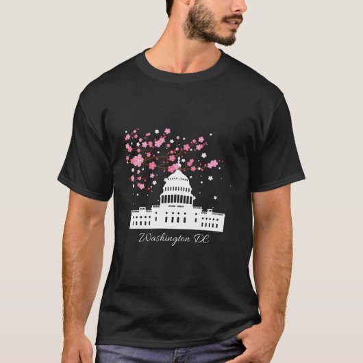 Washington DC Capitool bouwen van kersenbloesems T-shirt (Voorkant)