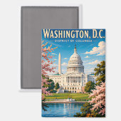 🏛️ Washington DC Capitool Reis Herinnering Magneet (Voorkant / Achterkant)