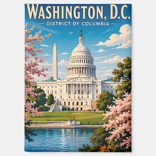 🏛️ Washington DC Capitool Reis Herinnering Magneet (Voorkant)