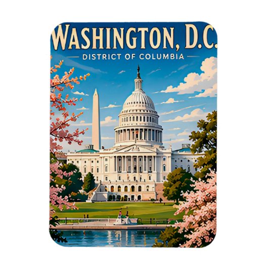 🏛️ Washington DC Capitool Reis Herinnering Magneet (Verticaal)