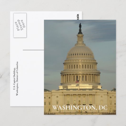 Washington DC Capitool Reisfoto Briefkaart (Voorkant / Achterkant)