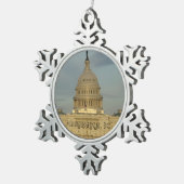 Washington, DC Capitool Tin Sneeuwvlok Ornament (Rechts)