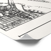 Washington DC Charcoal City Map Poster ModernUrban (Hoek)