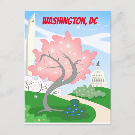 Washington, DC Cherry Blossom Briefkaart (Voorkant)