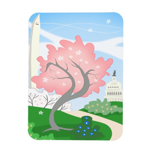 Washington DC Cherry Blossom in Bloom Magneet (Verticaal)