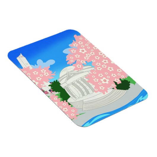 Washington DC Cherry Blossom Magnet Magneet (Rechterzijde)