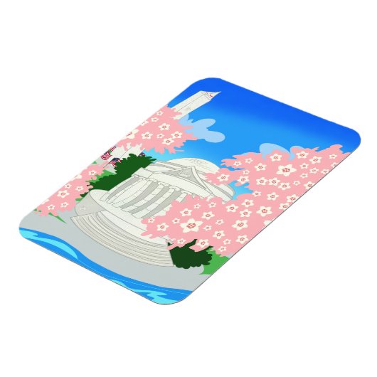 Washington DC Cherry Blossom Magnet Magneet (Linkerzijde)
