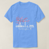 Washington DC Cherry Blossom Memorial Monument T-shirt (Design voorkant)