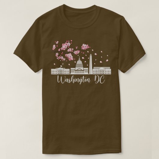 Washington DC Cherry Blossom Monuments Memorials T-shirt (Design voorkant)