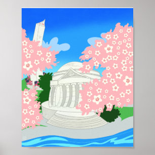 Washington DC Cherry Blossom Poster