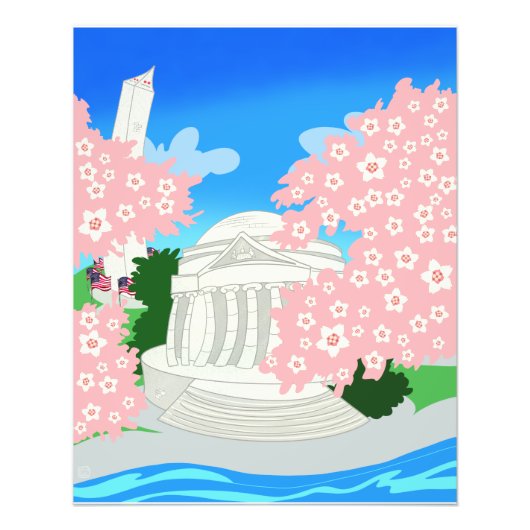 Washington DC Cherry Blossom Poster (Voorkant)